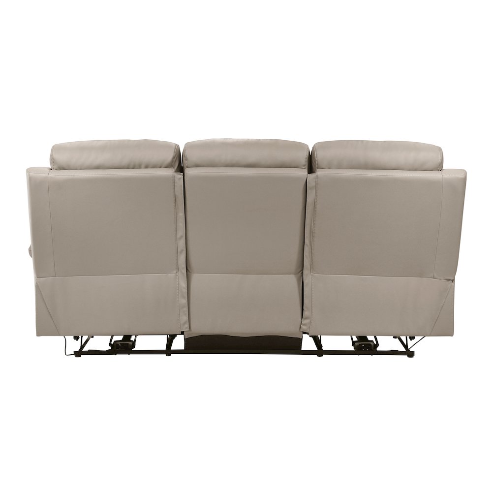 Hancock Leather Power Double Reclining Sofa In Latte