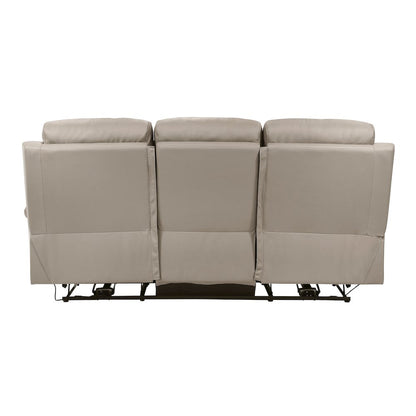Hancock Leather Power Double Reclining Sofa In Latte