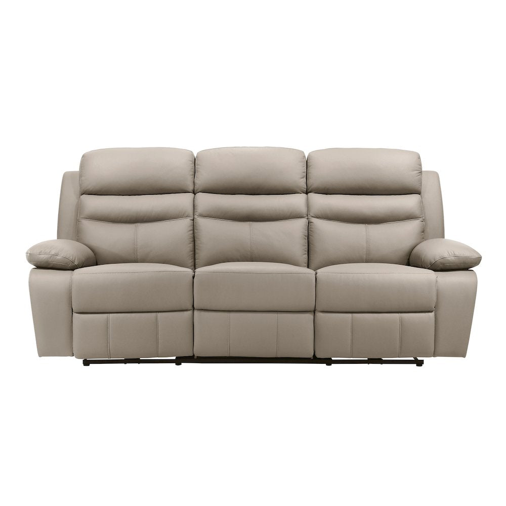 Hancock Leather Power Double Reclining Sofa In Latte