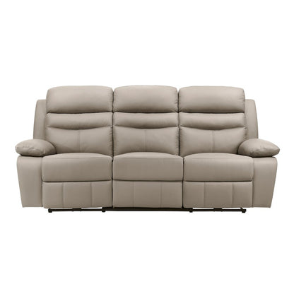 Hancock Leather Power Double Reclining Sofa In Latte