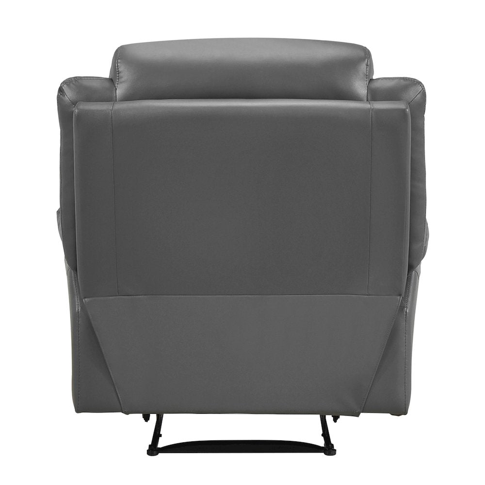Laconia Leather Reclining Chair In Dark Gray