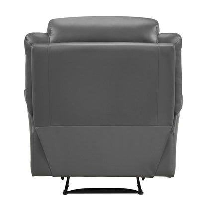 Laconia Leather Reclining Chair In Dark Gray