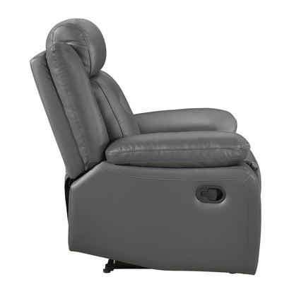 Laconia Leather Reclining Chair In Dark Gray