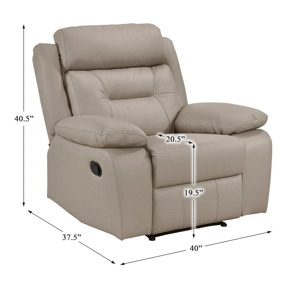 Laconia Leather Reclining Chair In Latte