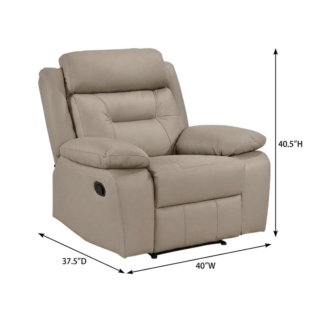 Laconia Leather Recliner Chair with Push Back Manual Recline, Latte