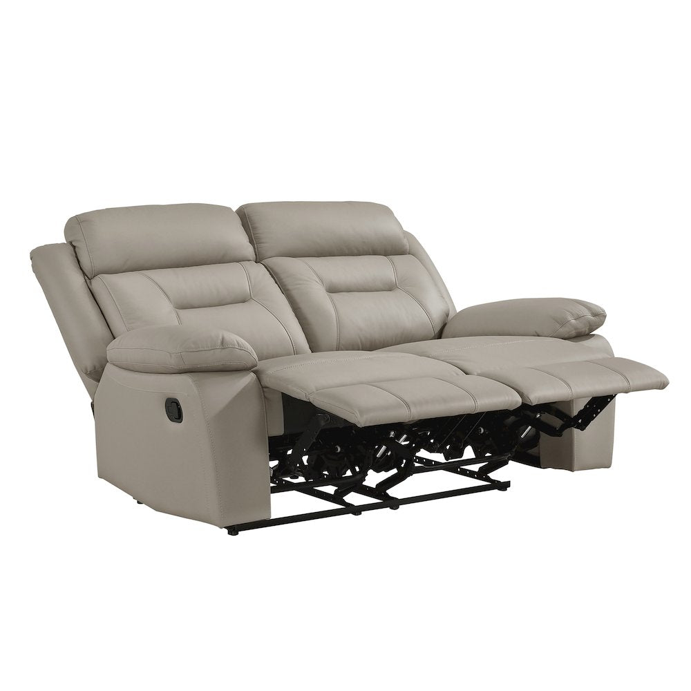 Laconia Leather Double Reclining Love Seat In Latte