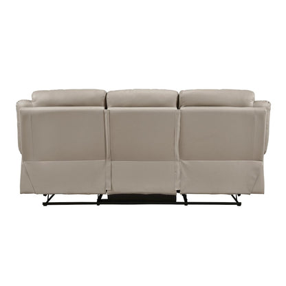 Laconia Leather Double Reclining Sofa In Latte