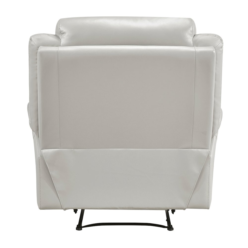 Laconia Leather Reclining Chair In Silver