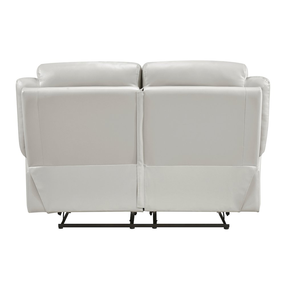 Laconia Leather Double Reclining Love Seat In Silver