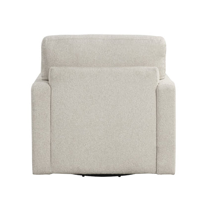 Modern Swivel 35-Inch Chair in Beige Boucle – Unique Chair for Bedroom Use