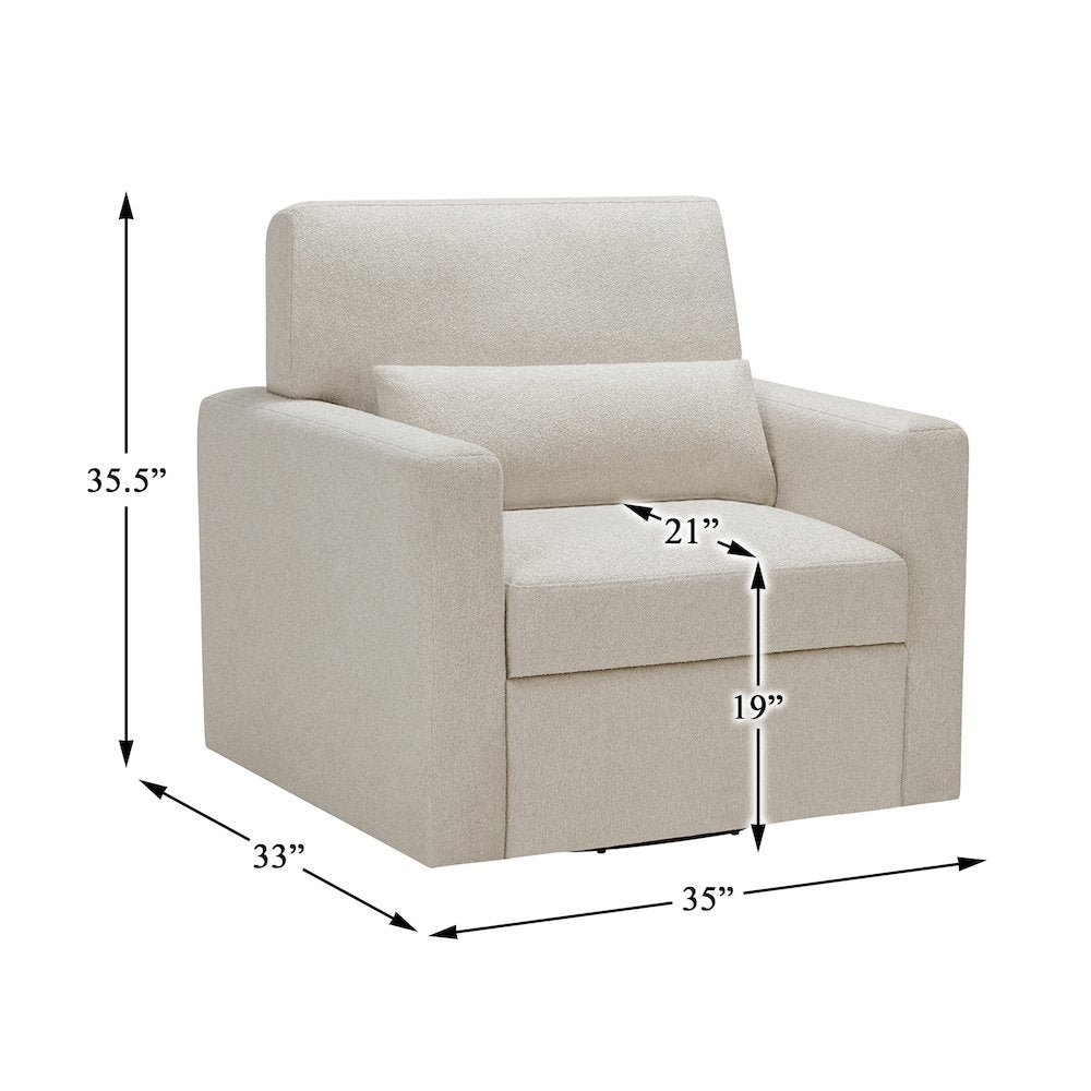 Lexicon Pompano Boucle Swivel Chair in Beige