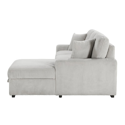 Lexicon Marsh Corduroy 2-Piece Sectional with Right Chaise in Gray