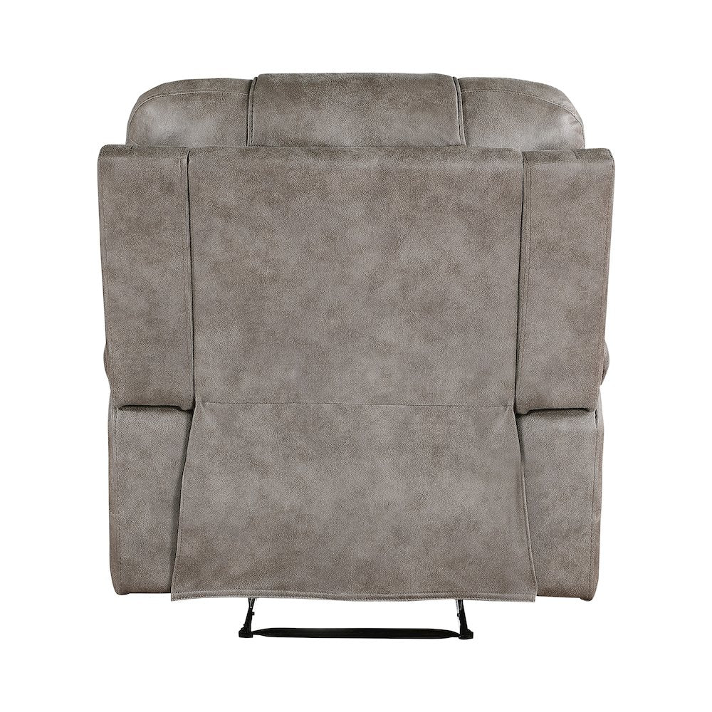 Oberon Microfiber Reclining Chair In Grayish Brown
