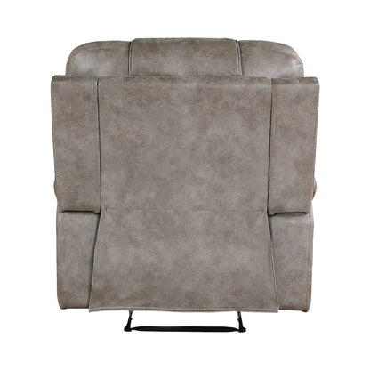 Oberon Microfiber Reclining Chair In Grayish Brown