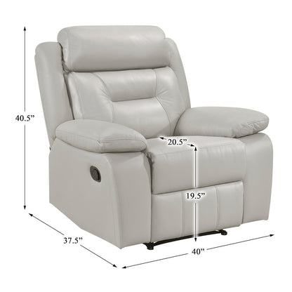 Yates Microfiber Reclining Chair In Dark Gray