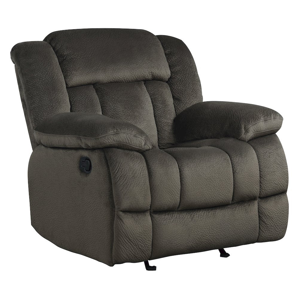 Laurelton Microfiber Glider Reclining Chair In Chocolate