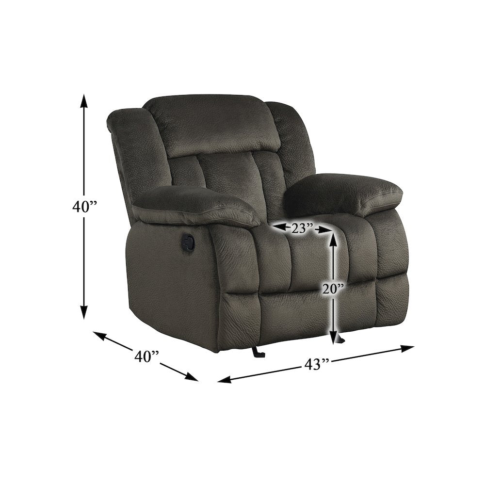 Laurelton Microfiber Glider Reclining Chair In Chocolate