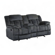 Microfiber Double Glider Reclining Loveseat Sofa, Love Seat Recliner, Charcoal