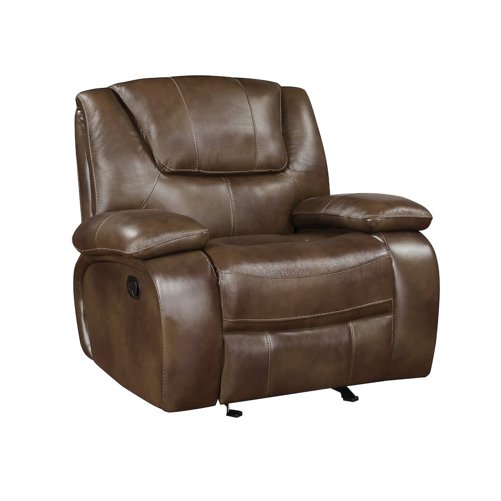 Ellicott Leather Glider Reclining Chair In Brown