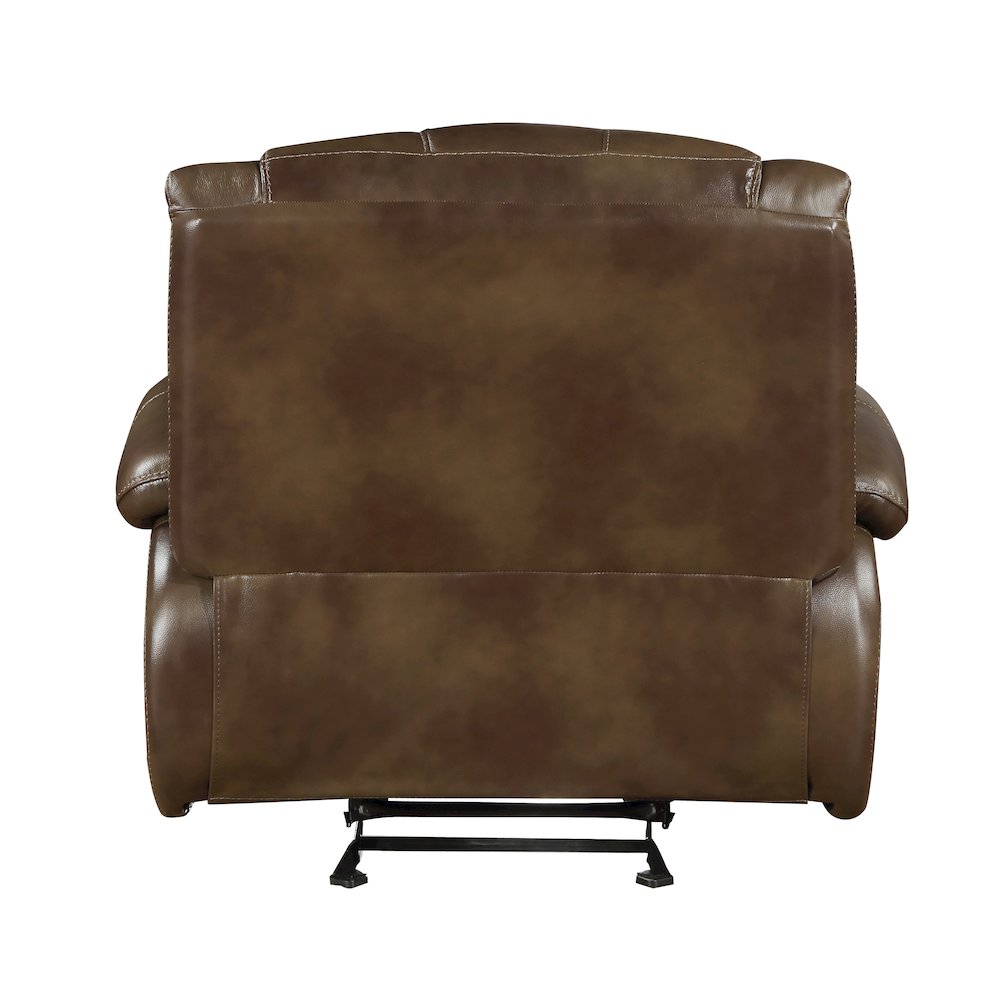 Ellicott Leather Glider Reclining Chair In Brown