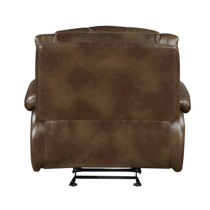 Ellicott Leather Glider Reclining Chair In Brown