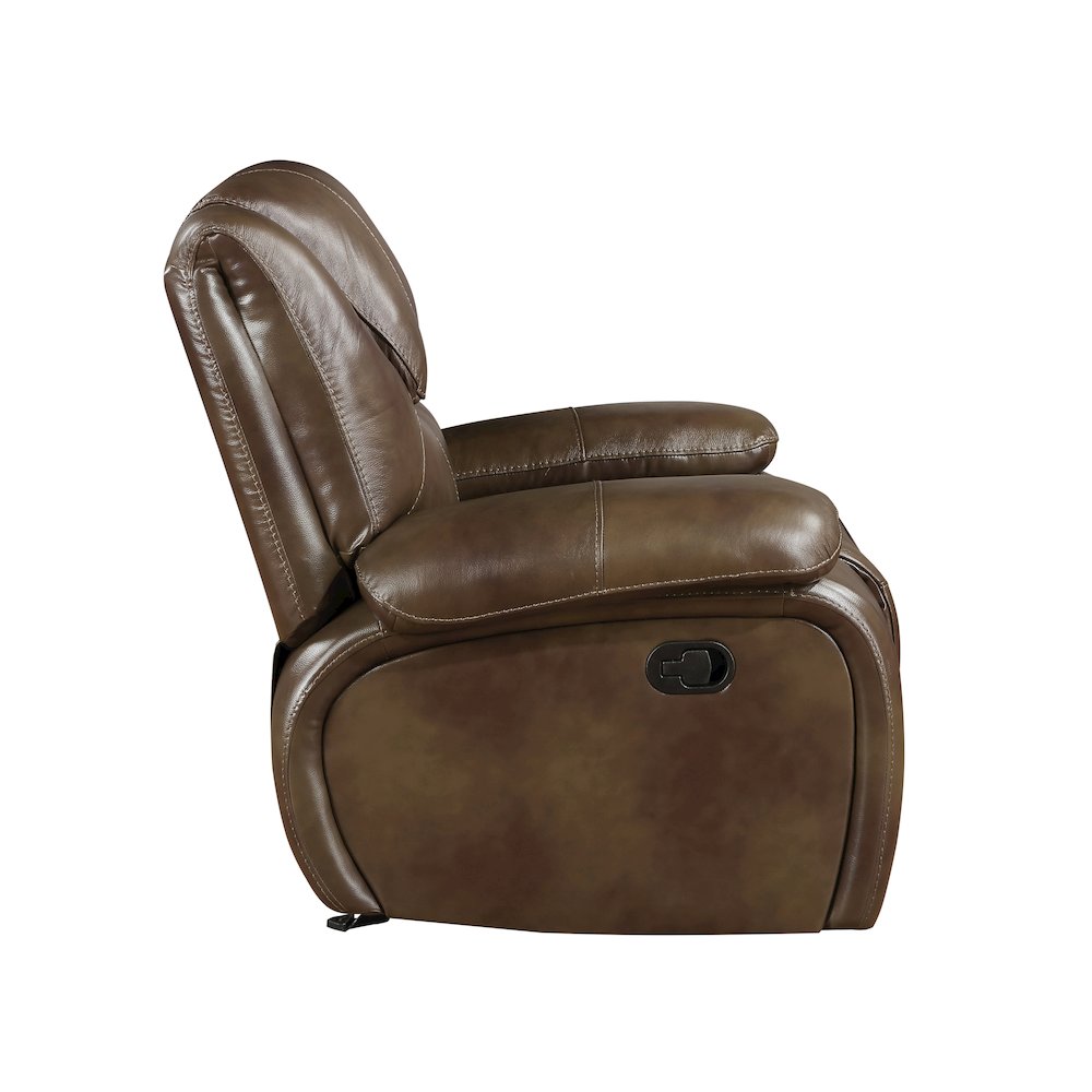 Ellicott Leather Glider Reclining Chair In Brown