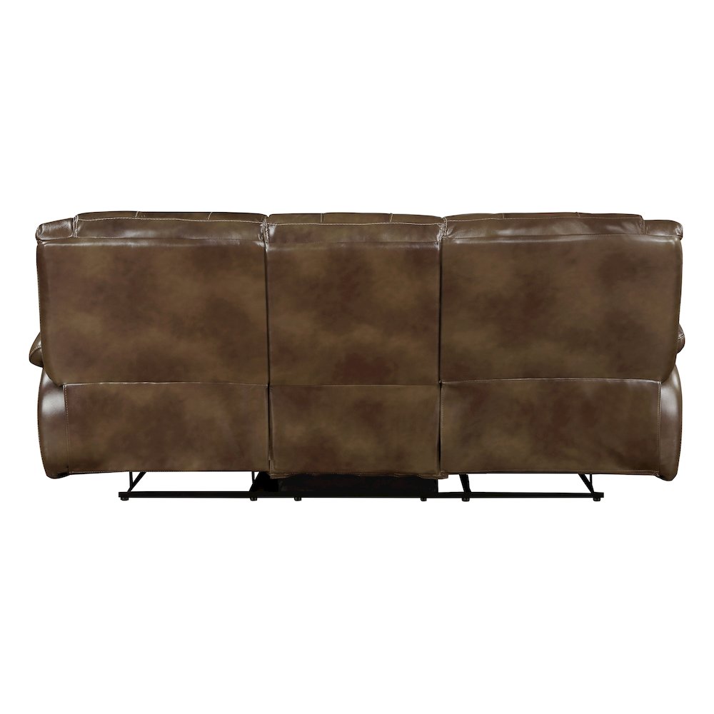 Ellicott Leather Double Reclining Sofa In Brown