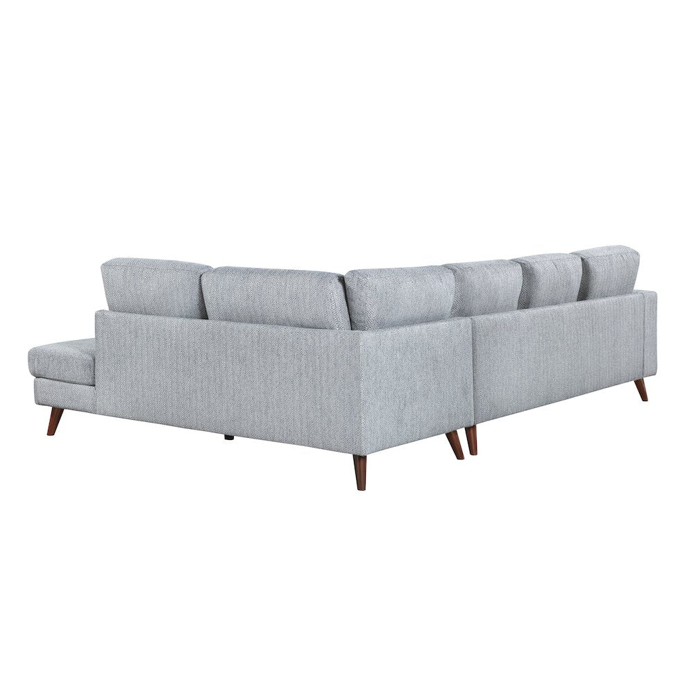 Lexicon Broadway Chenille 2-Piece Sectional with Right Chaise in Blue-Gray