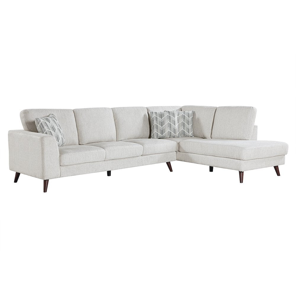 Lexicon Broadway Chenille 2-Piece Sectional with Right Chaise in Silver Cloud