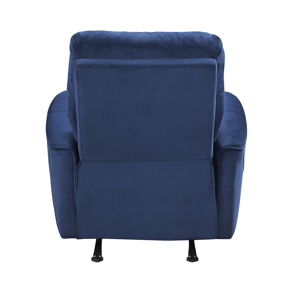 Lexicon Artem Velvet Power Rocker Reclining Chair in Navy