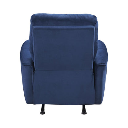 Lexicon Artem Velvet Power Rocker Reclining Chair in Navy