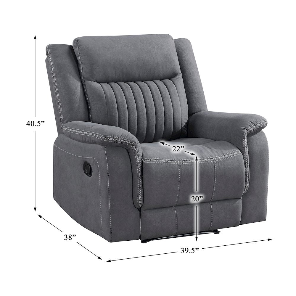 Dean Microfiber Reclining Chair In Gray