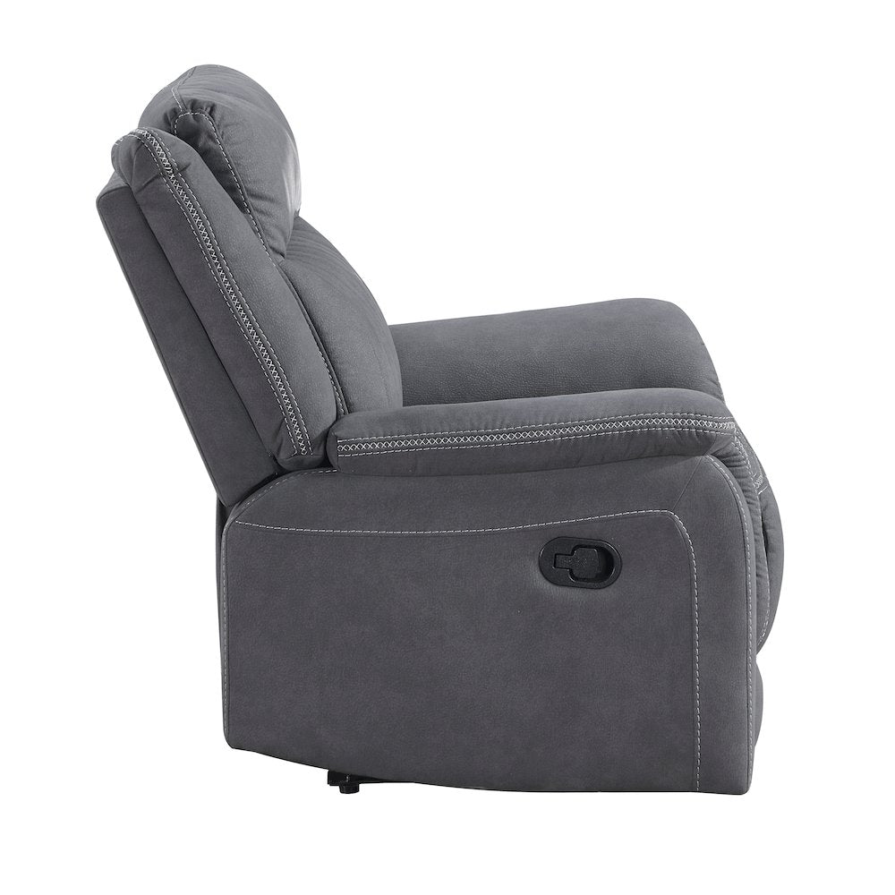 Dean Microfiber Reclining Chair In Gray