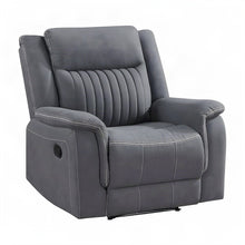 Microfiber Manual Recliner Armchair with Cushioned Back for Small Spaces, Gray