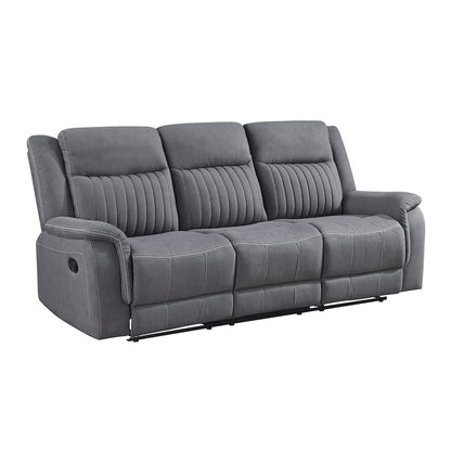 Dean Microfiber Double Reclining Sofa In Gray