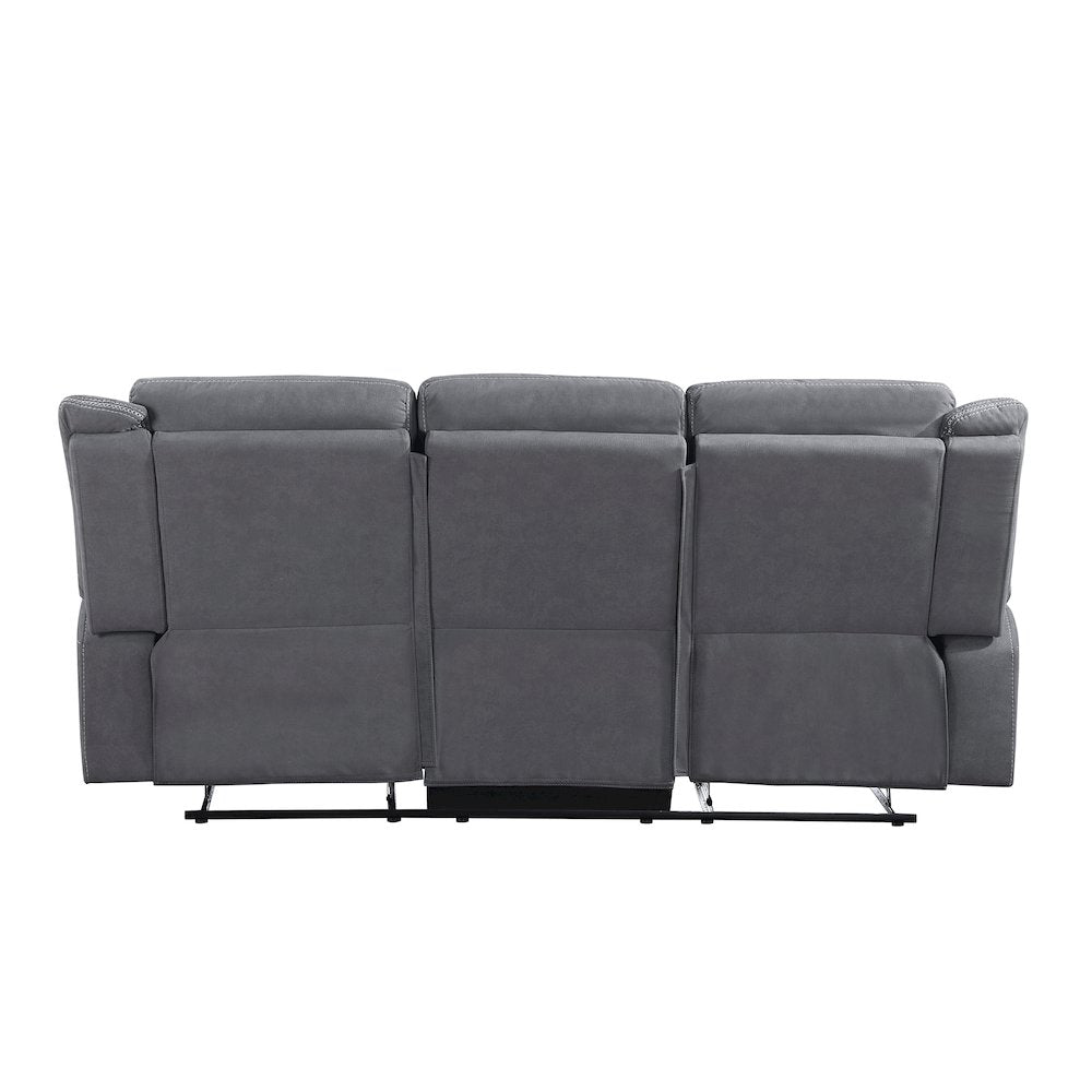 Dean Microfiber Double Reclining Sofa In Gray