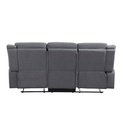 Dean Microfiber Double Reclining Sofa In Gray