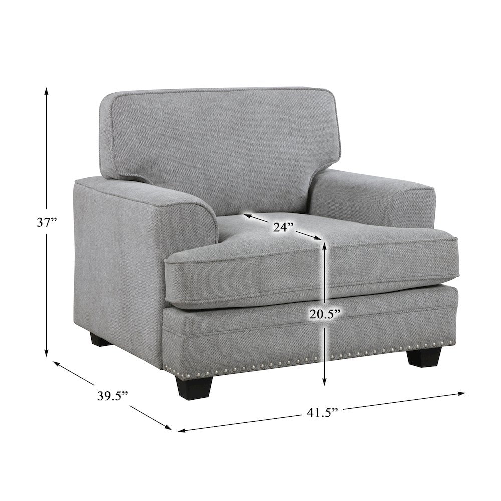 Lexicon Bradford Chenille Chair in Gray