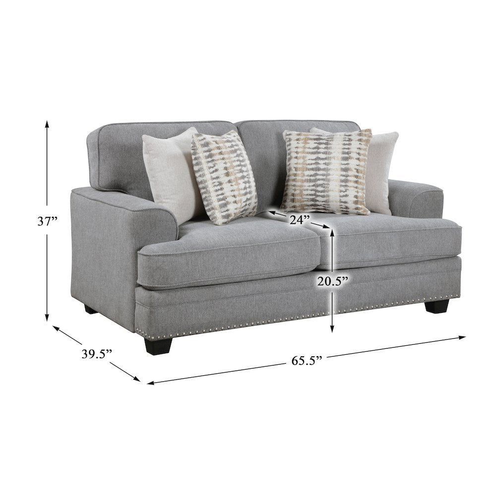 Lexicon Bradford Chenille Love Seat in Gray