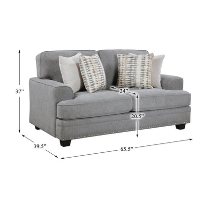 Lexicon Bradford Chenille Love Seat in Gray