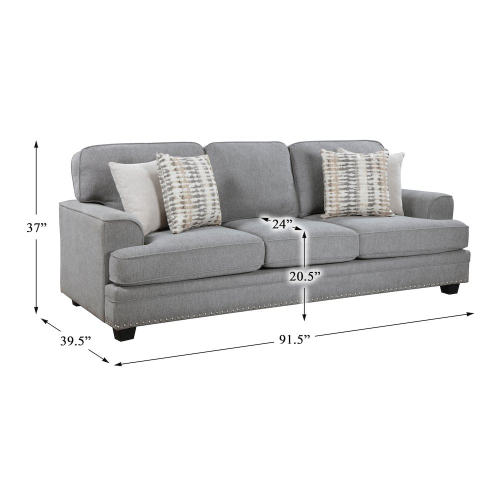 Lexicon Bradford Chenille Sofa in Gray