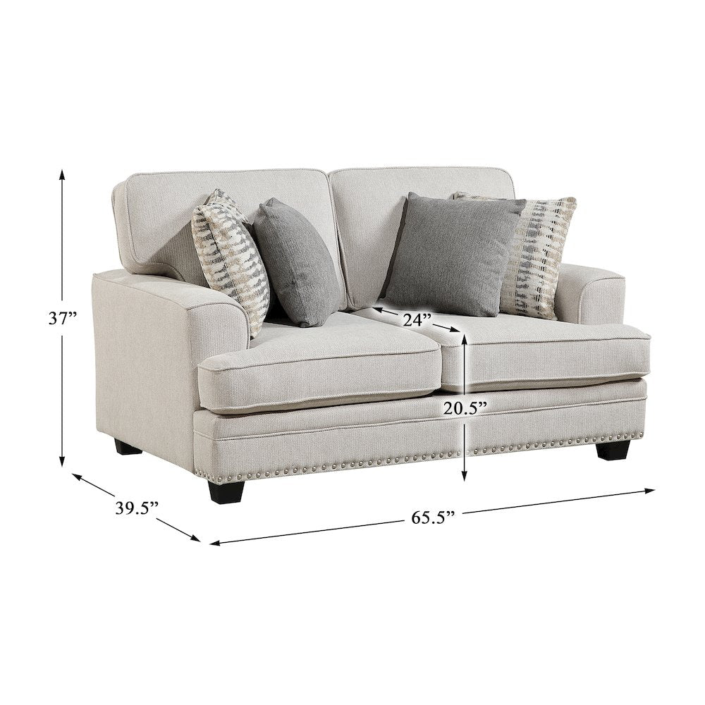 Lexicon Bradford Chenille Love Seat in Sand