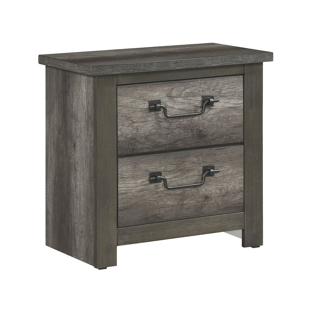 Lenior Asian Hardwood Nightstand in Gray