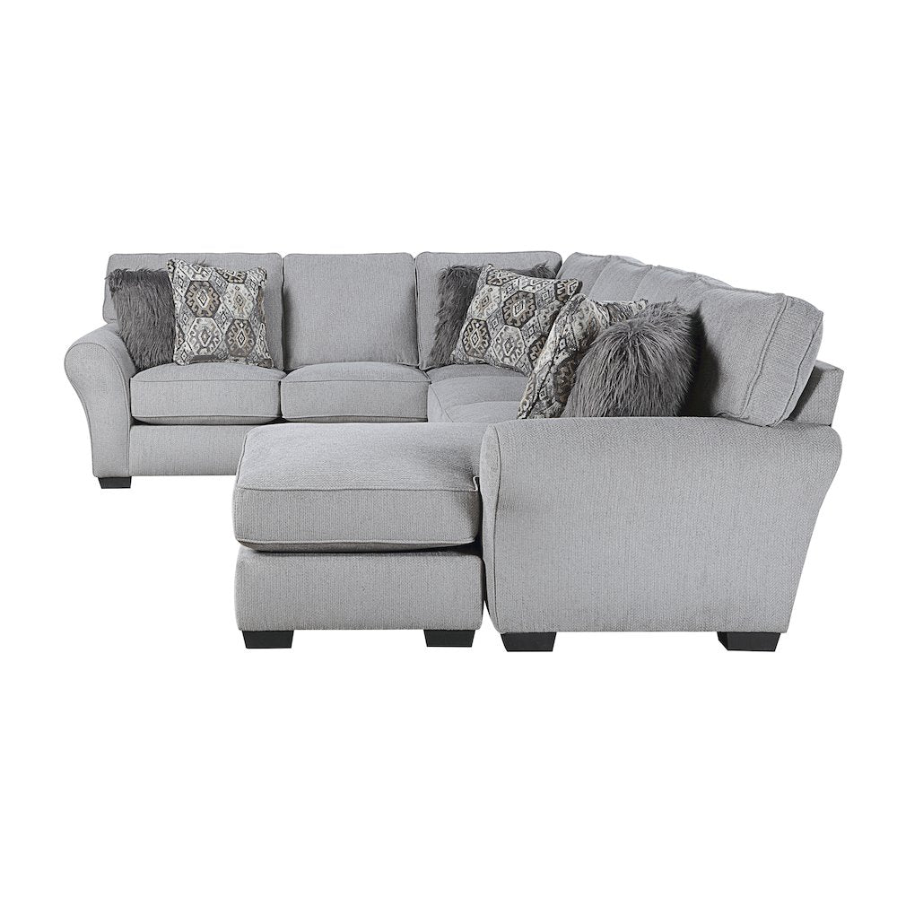Lexicon Kieran Chenille 2-Piece Reversible Sectional in Gray