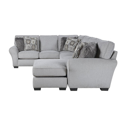 Lexicon Kieran Chenille 2-Piece Reversible Sectional in Gray
