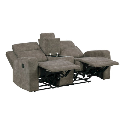 Muncie Microfiber 2pc Set: Sofa, Love in Brown