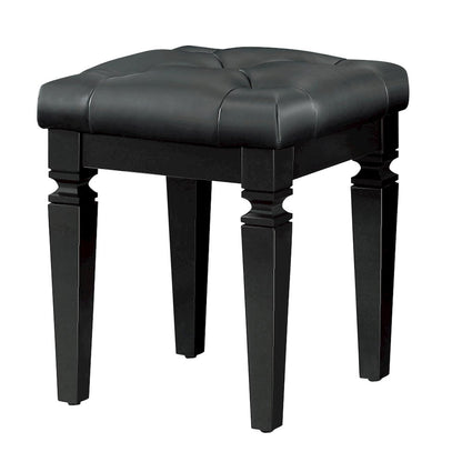 Allura Rubberwood Vanity Stool in Black