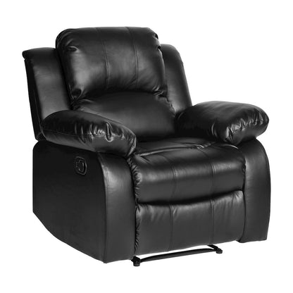 Cranley Faux Leather Reclining Chair In Black