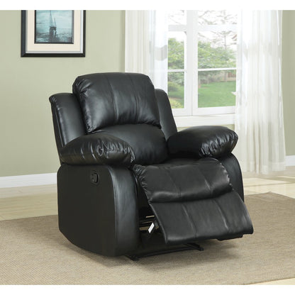 Cranley Faux Leather Reclining Chair In Black