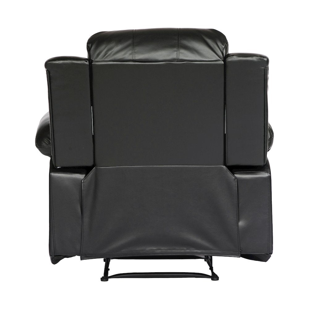 Cranley Faux Leather Reclining Chair In Black